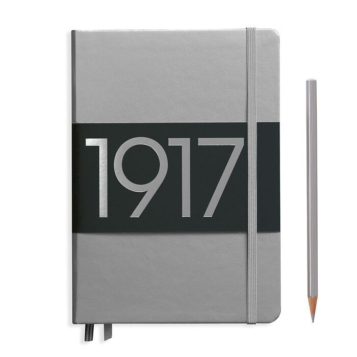 Libreta Metallic Edición,Medium (A5),Tapa dura, 251 Páginas  numeradas, Liso, Plata