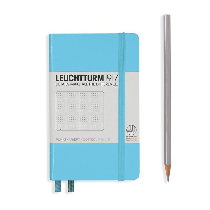 Libreta Pocket (A6), Tapa dura, 187 Páginas numeradas, Ice Blue, Punteado