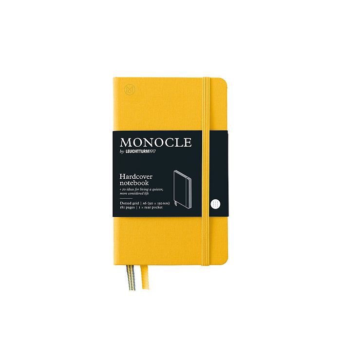 Libreta Pocket (A6) Monocle, Tapa dura, 192 páginas numeradas, Yellow, Punteado