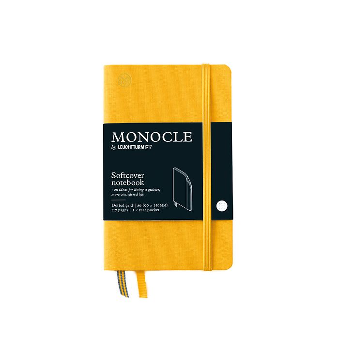 Libreta Pocket (A6) Monocle, Tapa blanda, 128 páginas numeradas, Yellow, Punteado